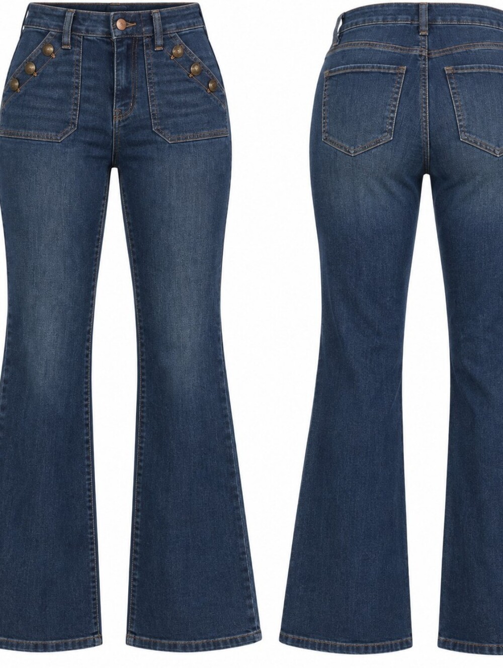 abercrombie kids Dark Blue Flare Jeans with Button Detail